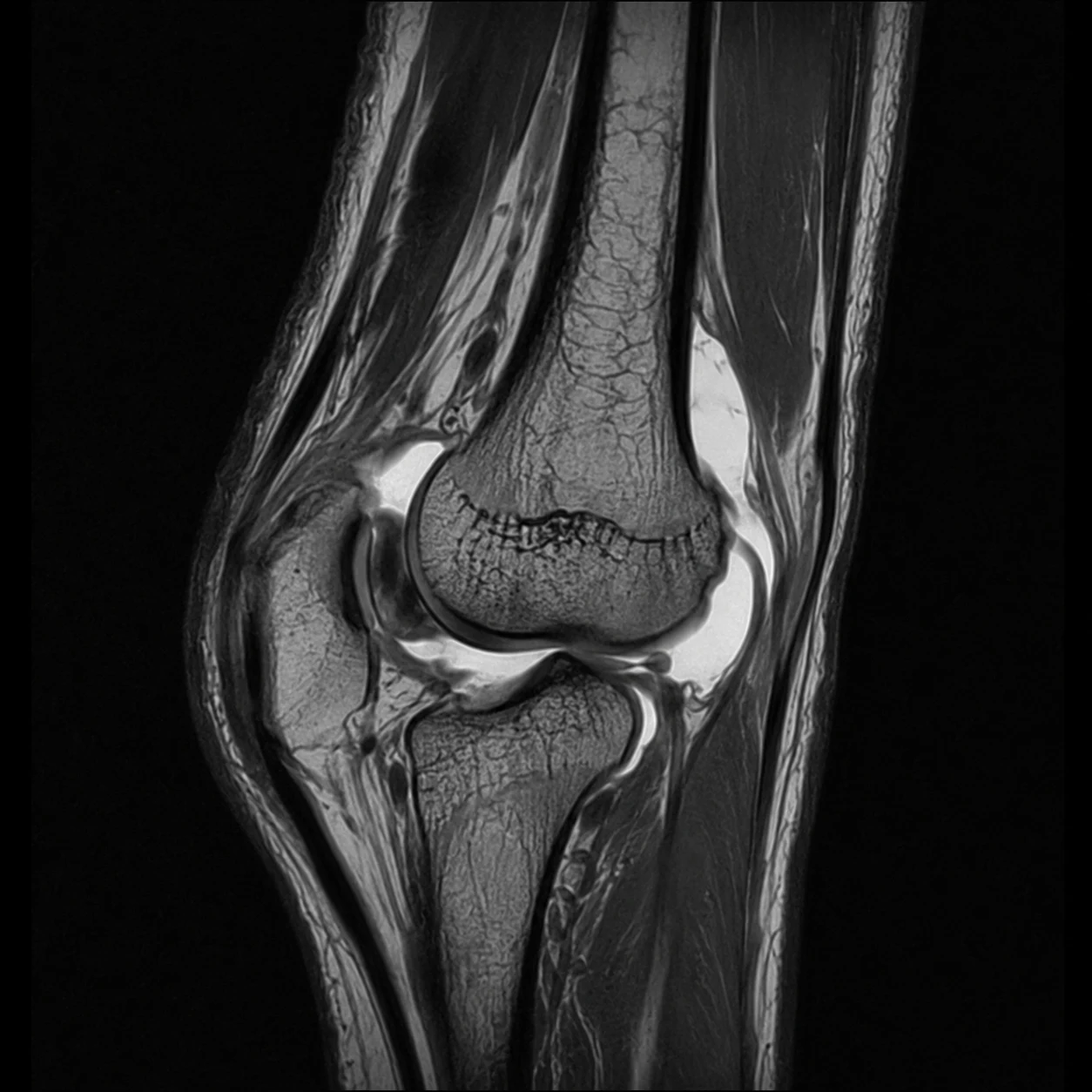 Sagittal MRI scan of the elbow joint at MRI Jersey